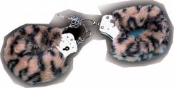 Metal Handcuff with Plush Leopard