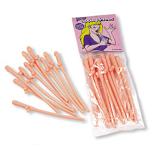 Penis shape sipping straws (10 units)