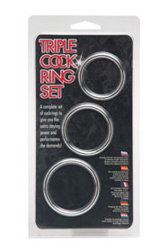 Triple Cockring - 3 db fém péniszgyűrű
