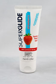 HOT Superglide edible lubricant waterbased - STRAWBERRY - 75