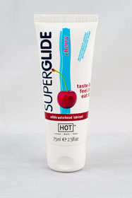 HOT Superglide edible lubricant waterbased - CHERRY - 75ml