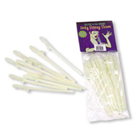 Phosphorescent penis shape sipping straws (10 units)